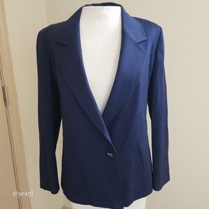 Salvatore Ferragamo blue single button closure blazer 4